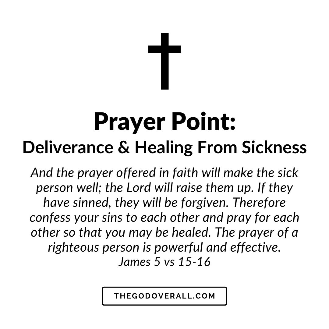 James 5:15-16 Deliverance & Healing Prayer Points