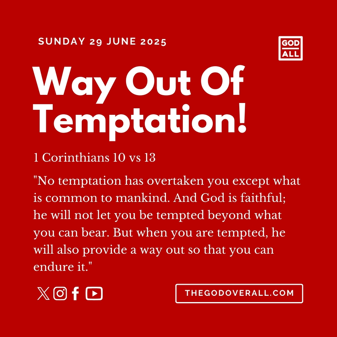 Daily Bible Verse 1 Corinthians 10 vs 13 – Sunday 29th June 2025 Encouragement For Christians