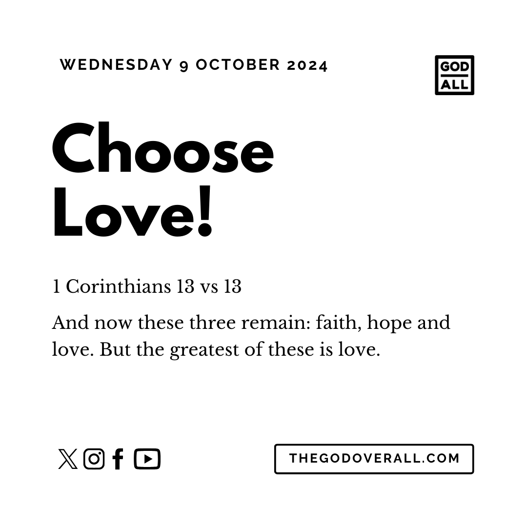 Daily Bible Verse 1 Corinthians 13 vs 13 – Wednesday 9th October 2024 Encouragement For Christians