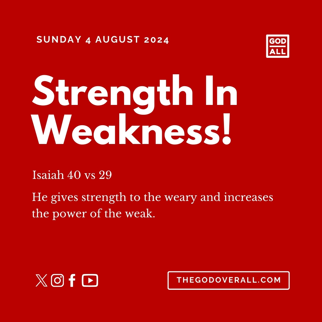 Daily Bible Verse Isaiah 40 vs 29 – Sunday 4th August 2024 Encouragement For Christians