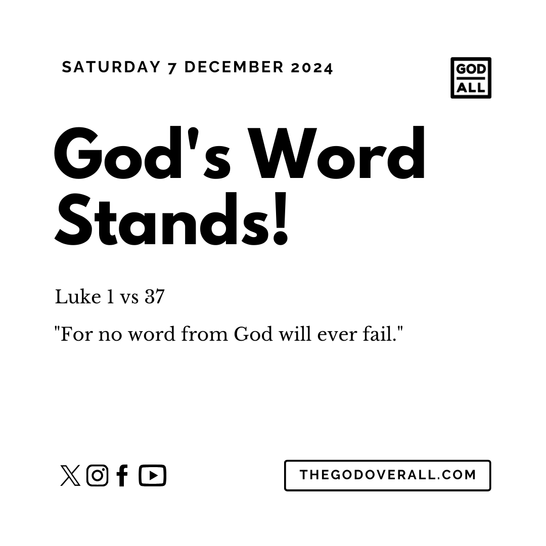 Daily Bible Verse Luke 1 vs 37 – Saturday 7th December 2024 Encouragement For Christians