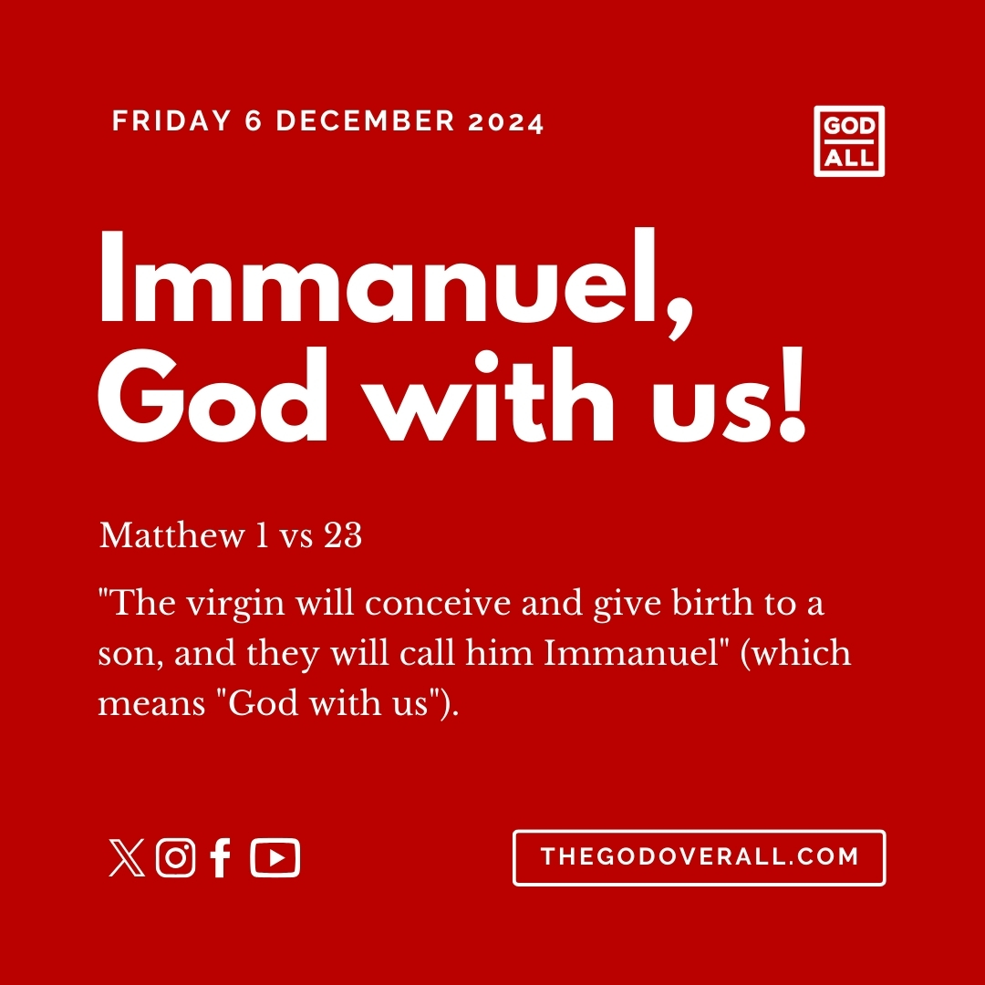 Daily Bible Verse Matthew 1 vs 23 – Friday 6th December 2024 Encouragement For Christians