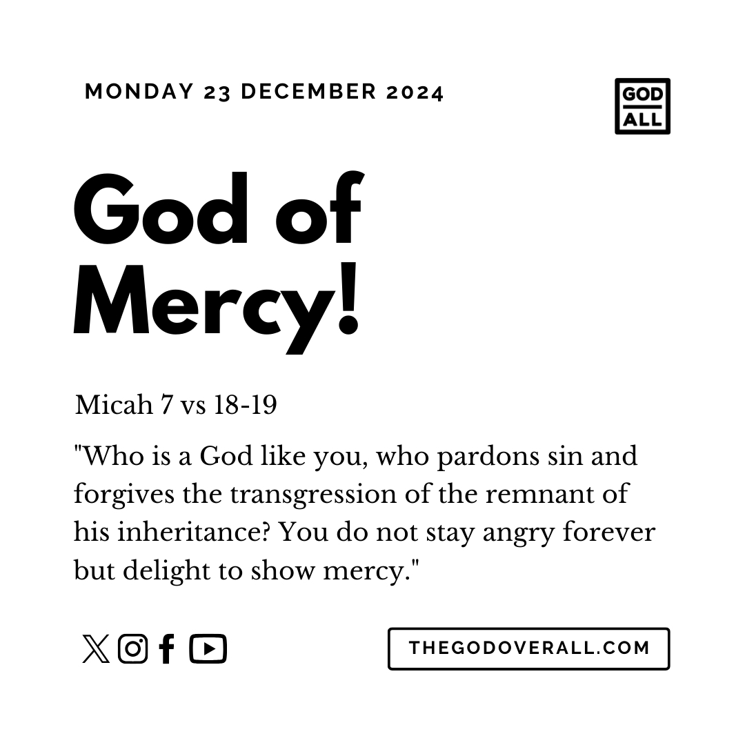 Daily Bible Verse Micah 7 vs 18-19 – Monday 23rd December 2024 Encouragement For Christians