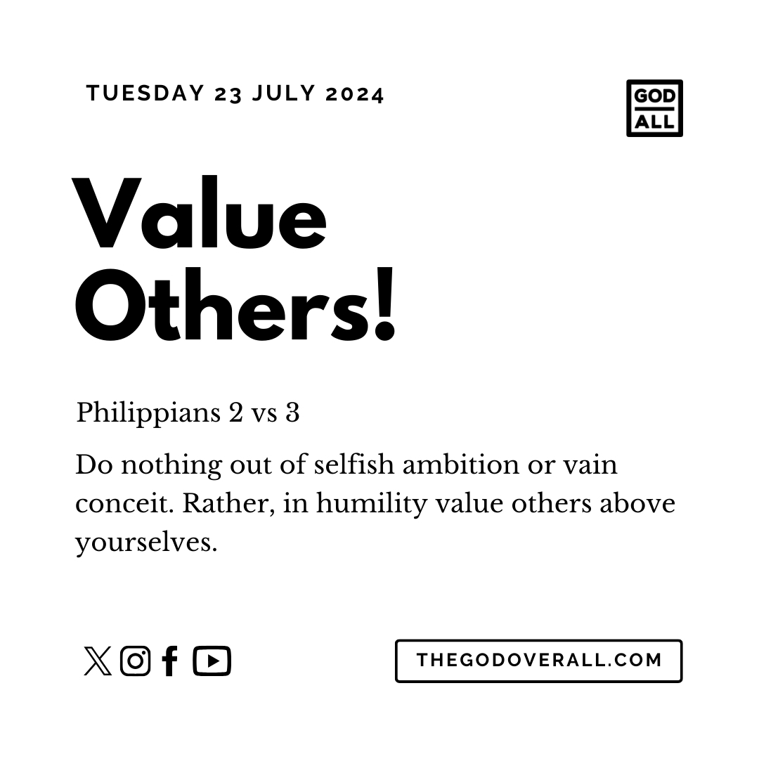 Daily Bible Verse Philippians 2 vs 3 – Tuesday 23rd July 2024 Encouragement For Christians