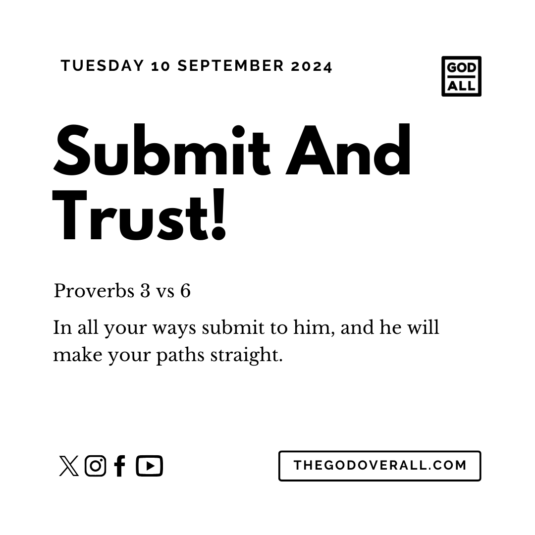 Daily Bible Verse Proverbs 3 vs 6 – Tuesday 10th September 2024 Encouragement For Christians