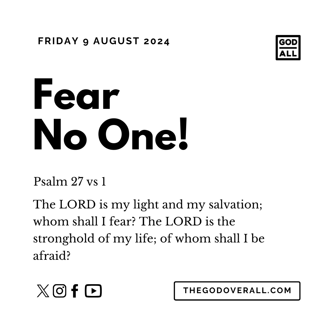 Daily Bible Verse Psalm 27 vs 1 – Friday 9th August 2024 Encouragement For Christians