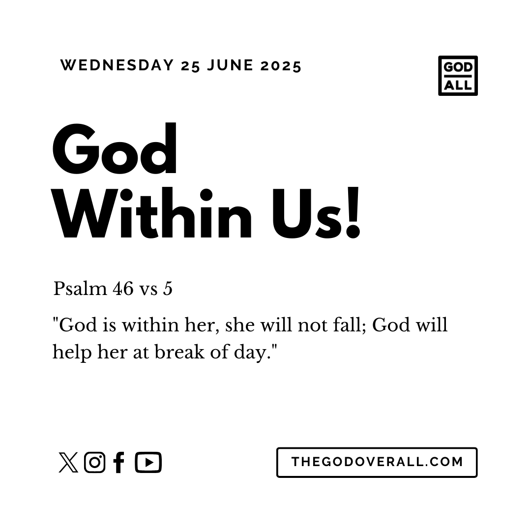 Daily Bible Verse Psalm 46 vs 5 – Wednesday 25th June 2025 Encouragement For Christians