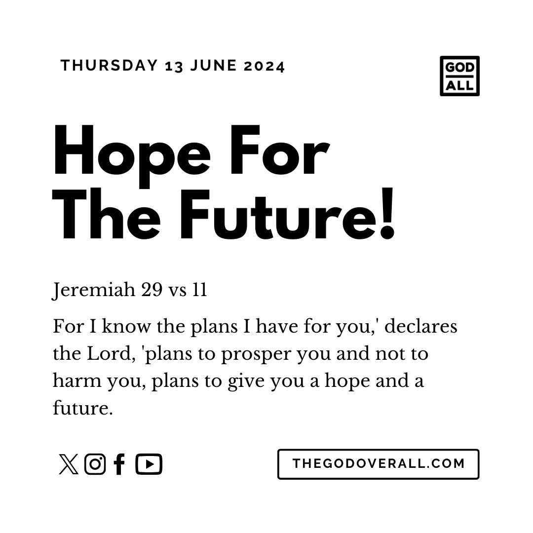 Daily Bible Verse Jeremiah 29 vs 11 – Thursday 13th June 2024 Encouragement For Christians