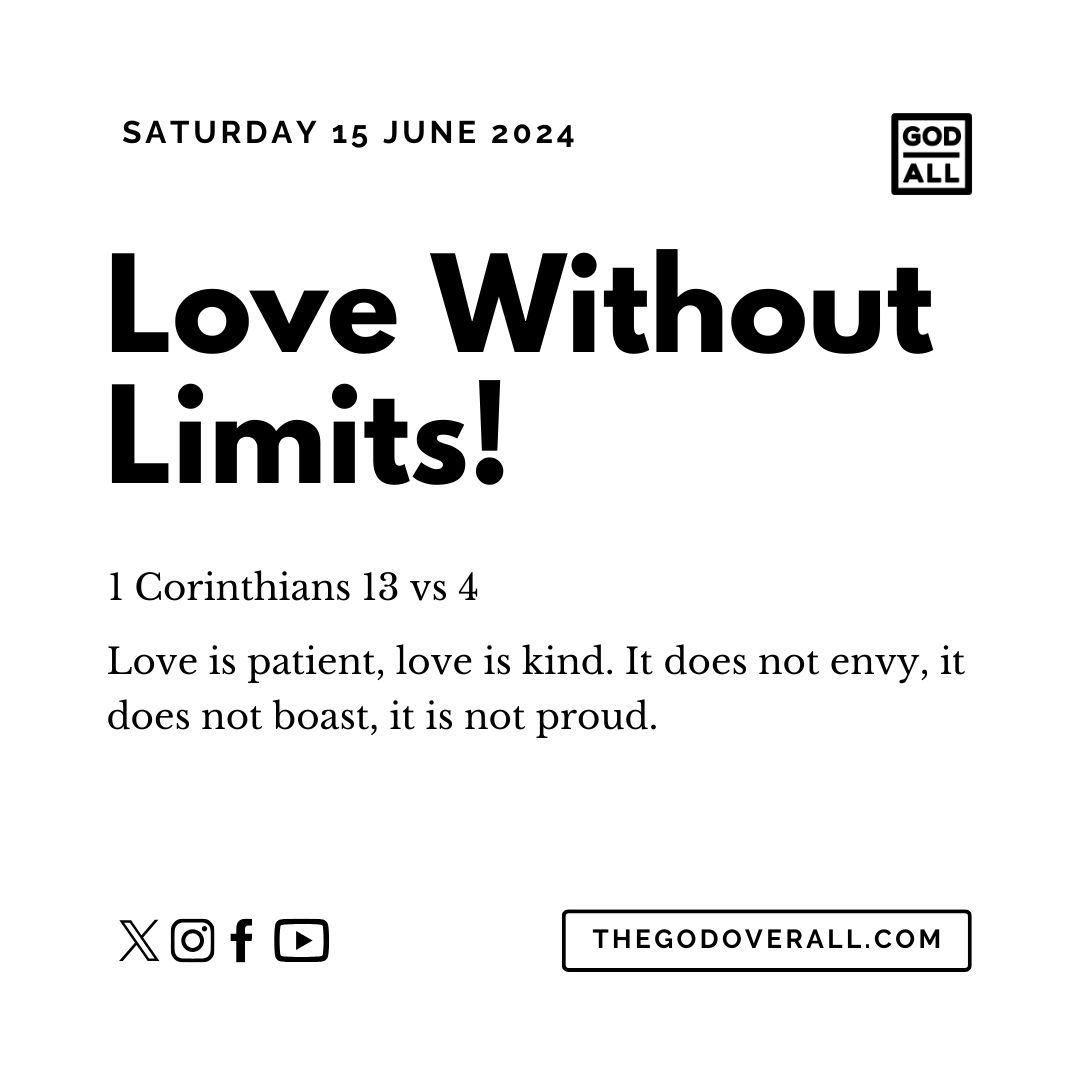 Daily Bible Verse 1 Corinthians 13 vs 4 – Saturday 15th June 2024 Encouragement For Christians